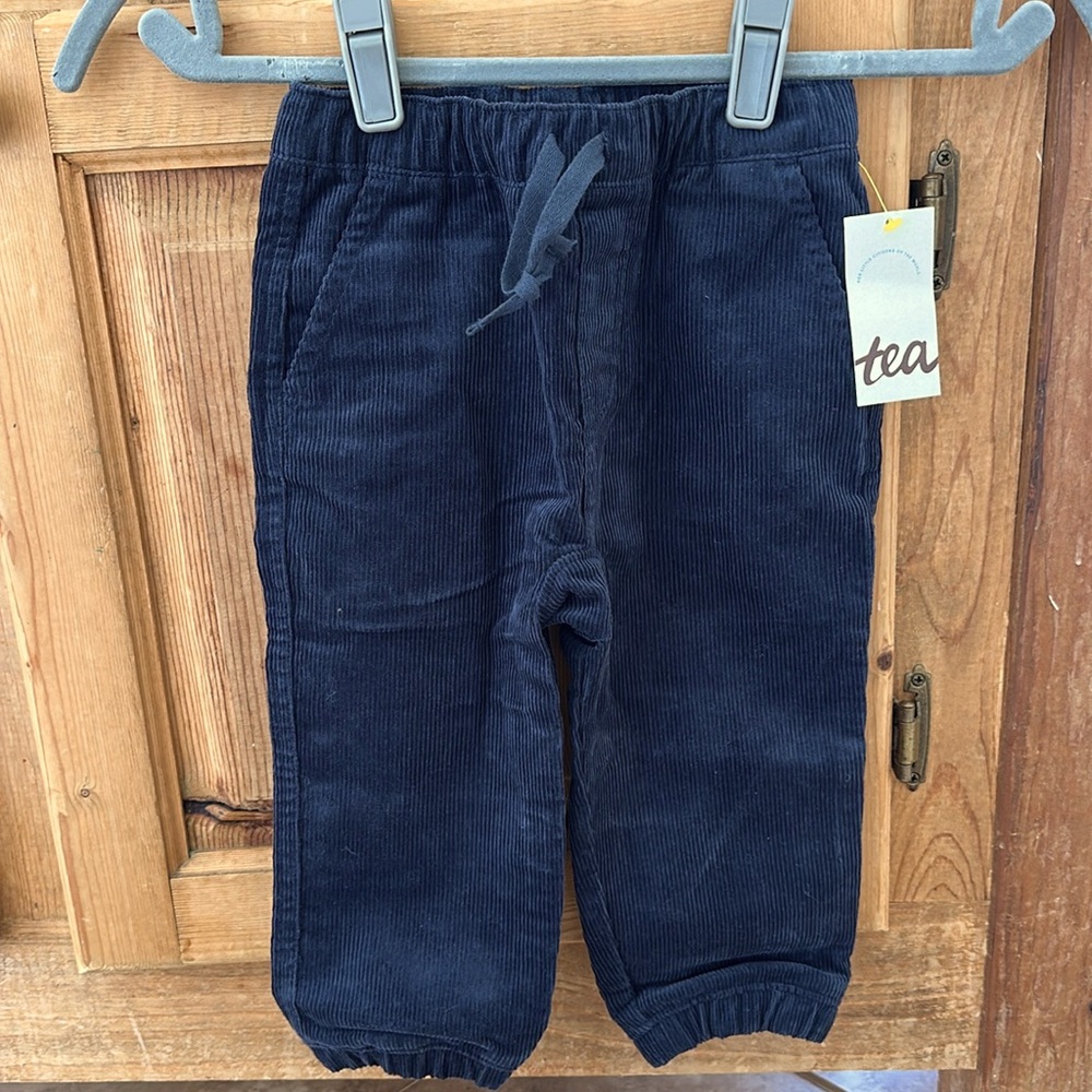 Navy 3T elastic waist corduroy pants, NWT